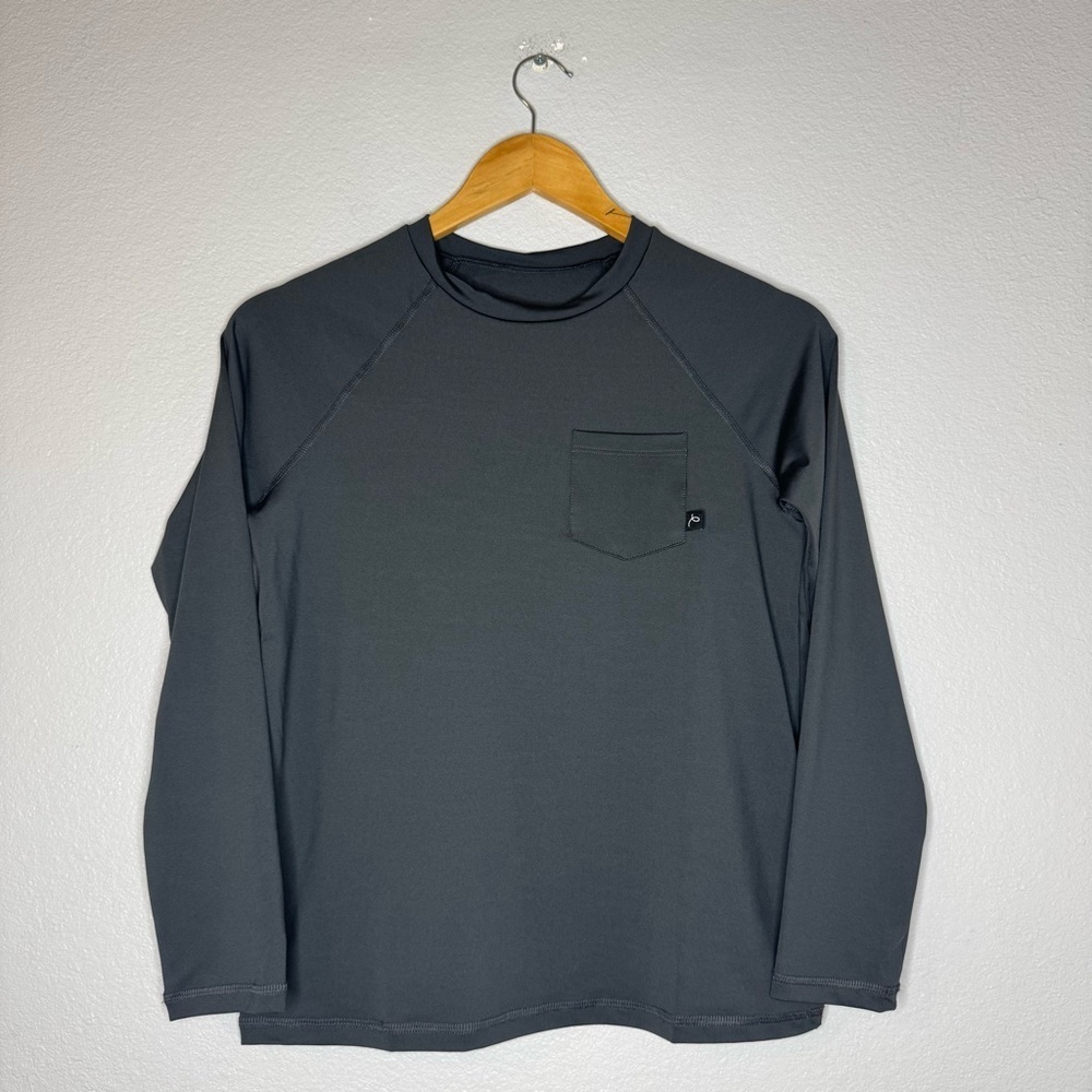Boys' Long Sleeve Solid Rash Guard Top Art Class Kids Gray L Husky - Picture 10 of 10